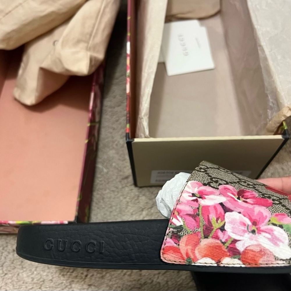 Gucci Bloom Supreme Floral Slide Sandal